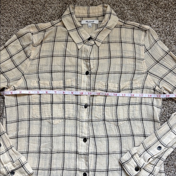 Madewell Women’s Plaid Flannel Button Down Shirt 100% COTTON Size S - Picture 3 of 9